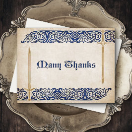 Tarjeta De Agradecimiento Boda Celta de espadas