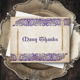 Tarjeta De Agradecimiento Boda Celta de espadas