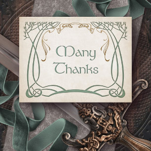 Tarjeta De Agradecimiento Boda celta medieval de fantasía