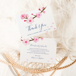 Tarjeta De Agradecimiento Boda Cherry Blossom