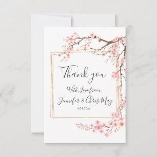 Tarjeta De Agradecimiento Boda Cherry Blossom