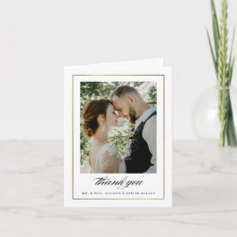 Tarjeta De Agradecimiento Boda Clásica Foto en Blanco y Negro