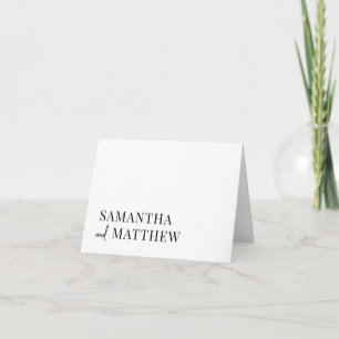 Tarjeta De Agradecimiento Boda Clásica Moderna Elegante