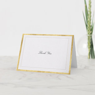 Tarjeta De Agradecimiento Boda Clásica Moderna Perla Faux Dorado Formal