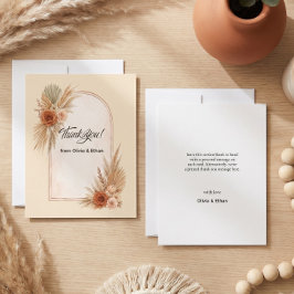 Tarjeta De Agradecimiento Boda clásica viral del desierto de terracota boho
