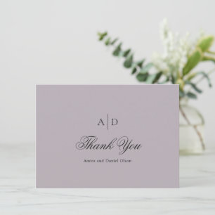 Tarjeta De Agradecimiento Boda Clásico Dusty Limpio Lilac