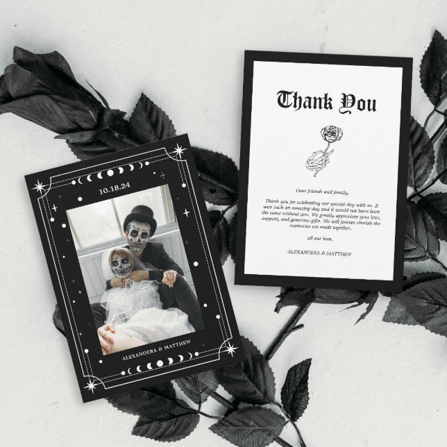 Tarjeta De Agradecimiento Boda Classy Photo Halloween (Subido por el creador)