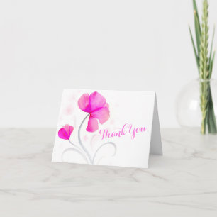 Tarjeta De Agradecimiento Boda color de la flor rosa acuarela gracias tarjet