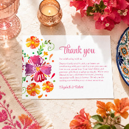 Tarjeta De Agradecimiento Boda Colorida Fiesta Mexicana