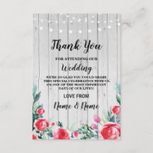 Tarjeta de agradecimiento boda compromiso rosas ro