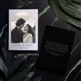 Tarjeta De Agradecimiento Boda con arco de foto personalizado elegante moder