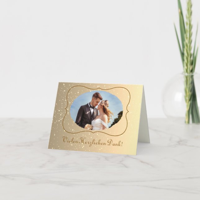 Tarjeta de agradecimiento Boda con efecto brillo d (Anverso)