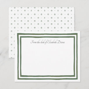 Tarjeta De Agradecimiento Boda con estampado botánico verde y blanco en bloq