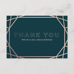 Tarjeta De Agradecimiento Boda con forma de diamante geométrico moderno Grac