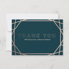 Tarjeta De Agradecimiento Boda con forma de diamante geométrico moderno Grac