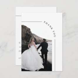 Tarjeta De Agradecimiento Boda con foto en blanco y negro de arco moderno