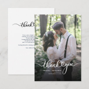 Tarjeta De Agradecimiento Boda con Foto Letra a Mano