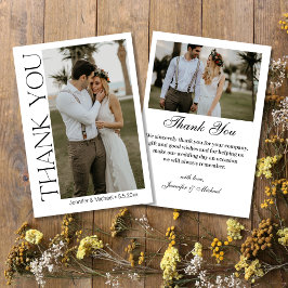 Tarjeta De Agradecimiento Boda con guión moderno chic 2 Foto