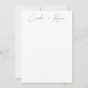 Tarjeta De Agradecimiento Boda con letra manuscrita elegante personalizada