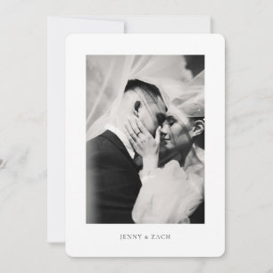 Tarjeta De Agradecimiento Boda con Letra Moderna Elegante
