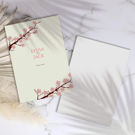 Tarjeta De Agradecimiento Boda con tema de flor de cerezo