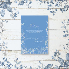 Tarjeta De Agradecimiento Boda con temática de Blue Toile Ocean