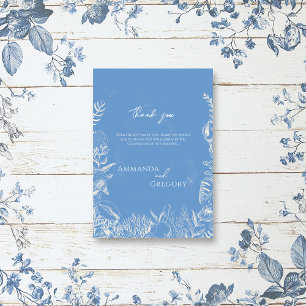Tarjeta De Agradecimiento Boda con temática de Blue Toile Ocean