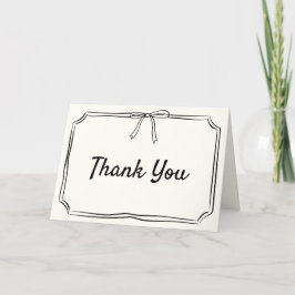 Tarjeta De Agradecimiento Boda Coquette Bow de Moda moderna manuscrita