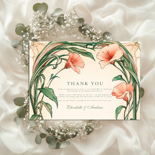 Tarjeta De Agradecimiento Boda Coral Bloom
