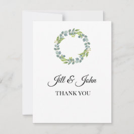 Tarjeta de agradecimiento Boda Corona de Eucalipto