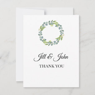 Tarjeta de agradecimiento Boda Corona de Eucalipto
