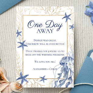 Tarjeta De Agradecimiento Boda Costera Cena de Ensayo Náutico