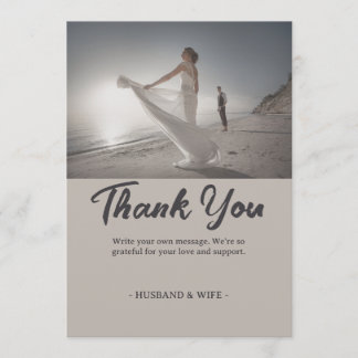 Tarjeta De Agradecimiento Boda costera suave y neutral personalizable