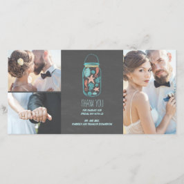 Tarjeta De Agradecimiento Boda costero de Beach Mason Jar Gracias