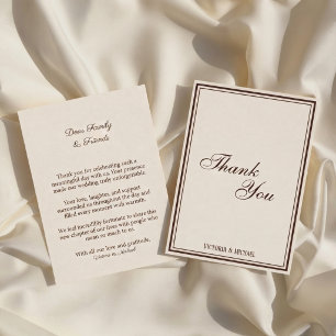 Tarjeta De Agradecimiento Boda Cream Ivory Old Money