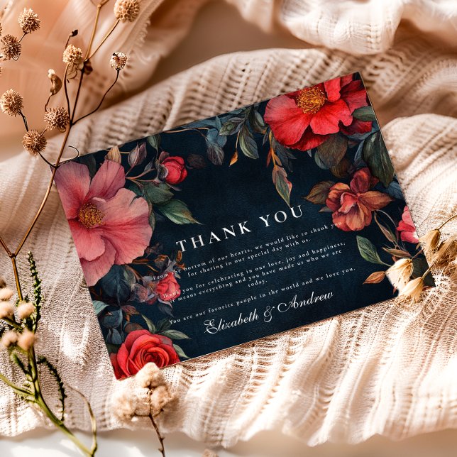 Tarjeta De Agradecimiento Boda Crimson Noir (Subido por el creador)