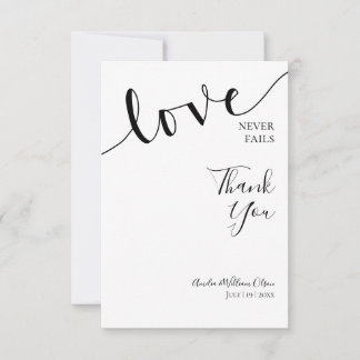 Tarjeta De Agradecimiento Boda, Cristiano, Simple, Elegante, Tipografía,