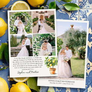 Tarjeta De Agradecimiento Boda de 5 fotos de Lemon Grove