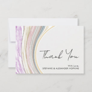 Tarjeta De Agradecimiento Boda de acuarela abstracta