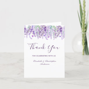 Tarjeta De Agradecimiento Boda de acuarela botánica floral de lavanda