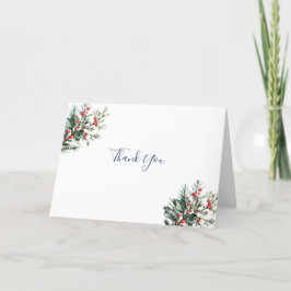 Tarjeta De Agradecimiento Boda de acuarela de invierno
