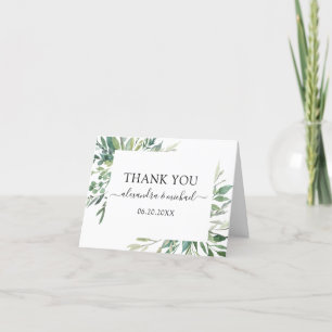 Tarjeta De Agradecimiento Boda de acuarela de la vegetación botánica Foliage