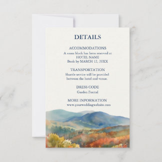 Tarjeta De Agradecimiento Boda de Acuarela de Otoño en las Montañas Blue Rid