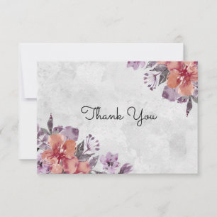 Tarjeta De Agradecimiento Boda de acuarela floral de la capa de lavanda