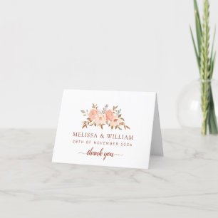 Tarjeta De Agradecimiento Boda de acuarela floral otoño