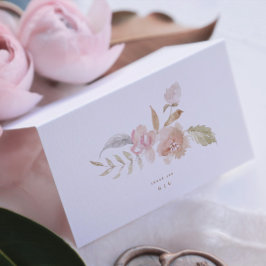 Tarjeta De Agradecimiento Boda de acuarela floral romántica desnuda