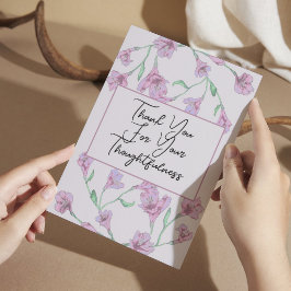 Tarjeta De Agradecimiento Boda de acuarela floral rosa y turbia