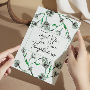 Tarjeta De Agradecimiento Boda de acuarela floral verde sage