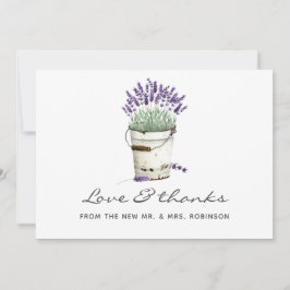 Tarjeta De Agradecimiento Boda de acuarela lavanda