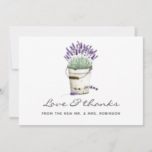 Tarjeta De Agradecimiento Boda de acuarela lavanda